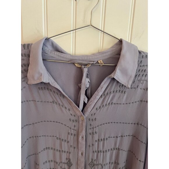 Soft Surroundings Long Sleeve Lavender Button-Down Embroidered Maxi Dress Sx 2X - Picture 3 of 7